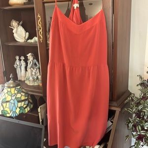 Madewell silk strappy sundress. Coral color size 8 pockets. Great piece